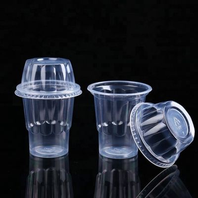 الصين رخيصة الايكولوجية-- ودية 10oz كوب واضح من البلاستيك PET لآيس كريم مع غطاء المزود
