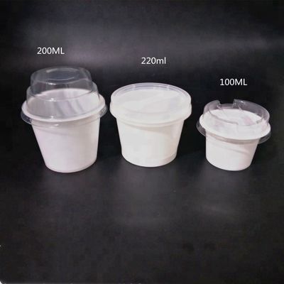 رخيصة الايكولوجية-- ودية 10oz كوب واضح من البلاستيك PET لآيس كريم مع غطاء المزود